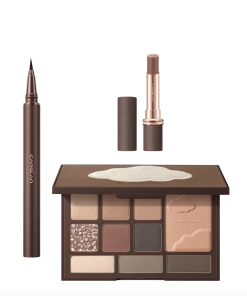 Winter Pack: Carslan 10 In 1 Color Eyeshadow Palette; Liquid Eyeliner, Red Brown Eyeliner Liquid Liner; Matte Lipstick Hydrating Lip Color Makeup